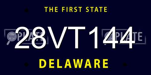28VT144 Delaware License Plate