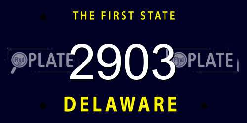 2903 Delaware License Plate