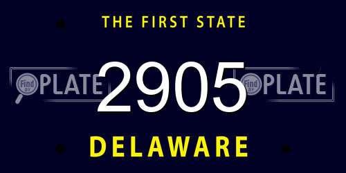 2905 Delaware License Plate