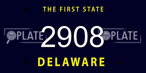 2908 Delaware License Plate