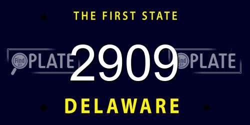 2909 Delaware License Plate