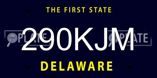 290KJM Delaware License Plate