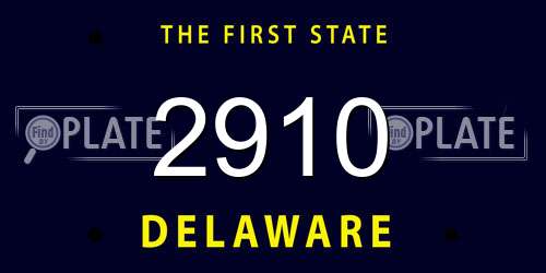 2910 Delaware License Plate