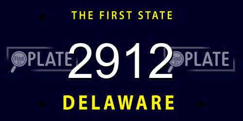 2912 Delaware License Plate