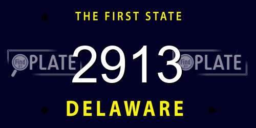 2913 Delaware License Plate