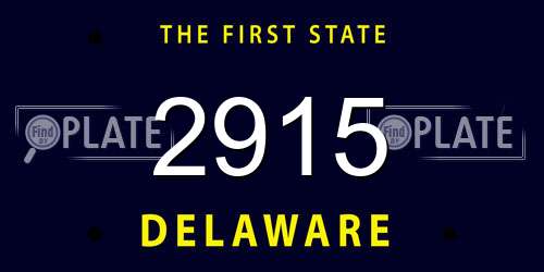 2915 Delaware License Plate