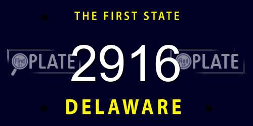 2916 Delaware License Plate