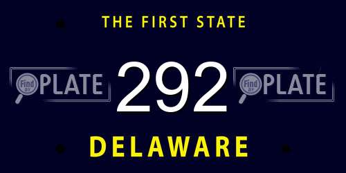 292 Delaware License Plate