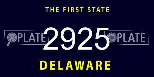 2925 Delaware License Plate