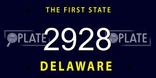 2928 Delaware License Plate