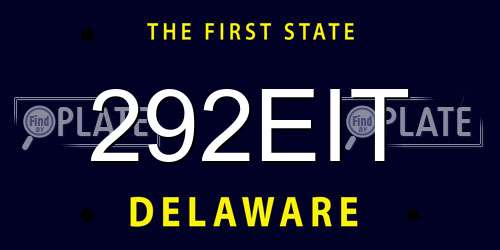 292EIT Delaware License Plate