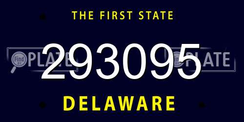 293095 Delaware License Plate