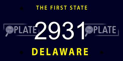 2931 Delaware License Plate