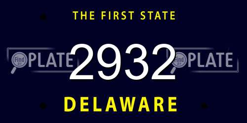 2932 Delaware License Plate