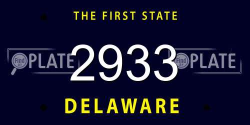 2933 Delaware License Plate