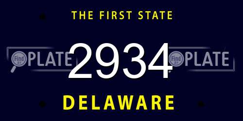 2934 Delaware License Plate