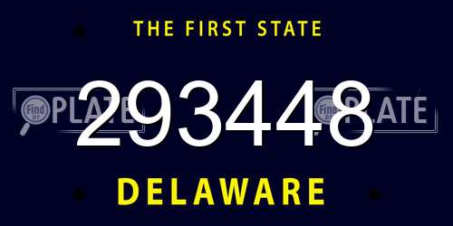 293448 Delaware License Plate