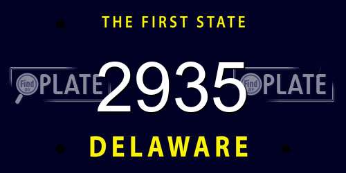 2935 Delaware License Plate