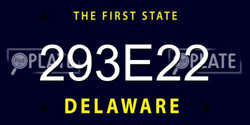 293E22 Delaware License Plate