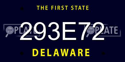 293E72 Delaware License Plate