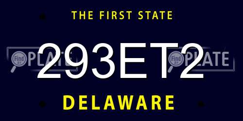 293ET2 Delaware License Plate