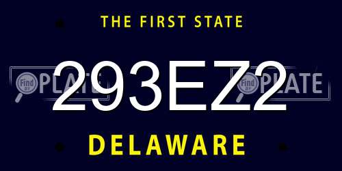 293EZ2 Delaware License Plate