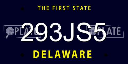 293JS5 Delaware License Plate
