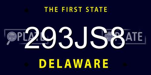 293JS8 Delaware License Plate