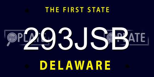 293JSB Delaware License Plate