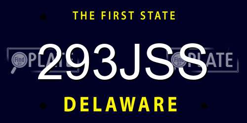 293JSS Delaware License Plate