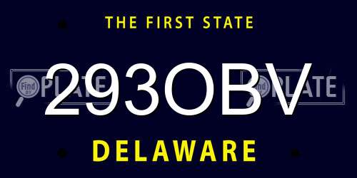 293OBV Delaware License Plate
