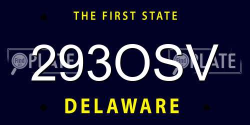293OSV Delaware License Plate
