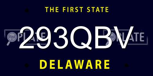 293QBV Delaware License Plate