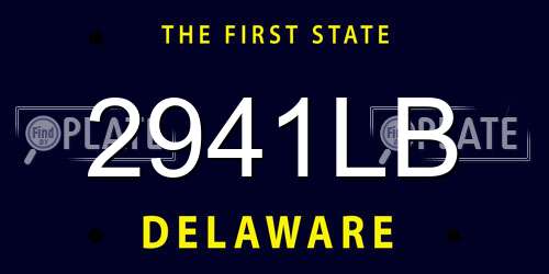 2941LB Delaware License Plate