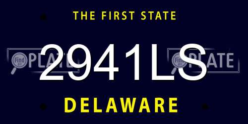 2941LS Delaware License Plate