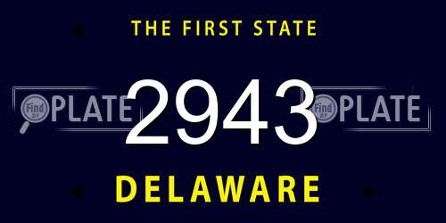 2943 Delaware License Plate