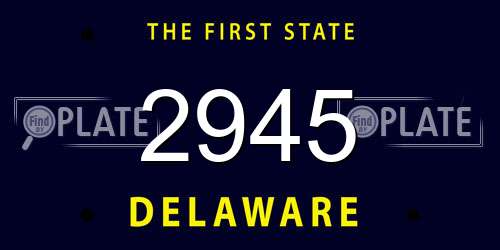 2945 Delaware License Plate