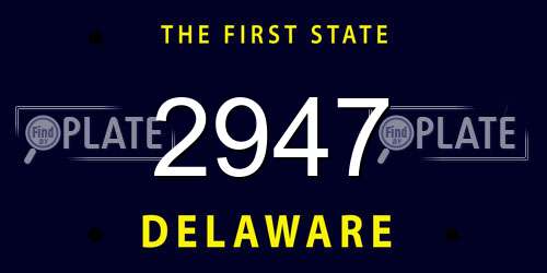 2947 Delaware License Plate
