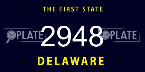 2948 Delaware License Plate