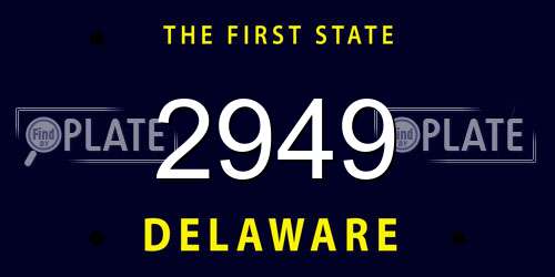 2949 Delaware License Plate