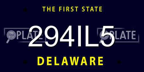 294IL5 Delaware License Plate