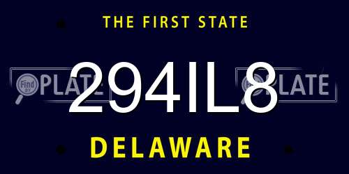 294IL8 Delaware License Plate