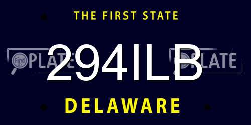 294ILB Delaware License Plate