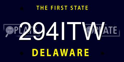 294ITW Delaware License Plate