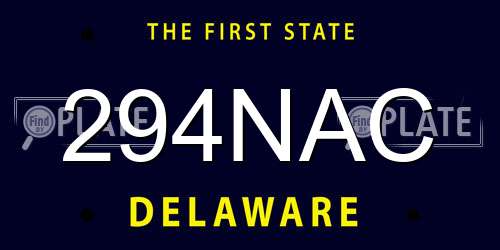 294NAC Delaware License Plate