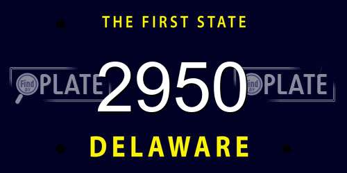 2950 Delaware License Plate