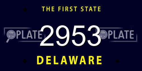 2953 Delaware License Plate