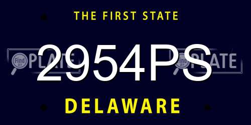 2954PS Delaware License Plate