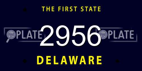 2956 Delaware License Plate