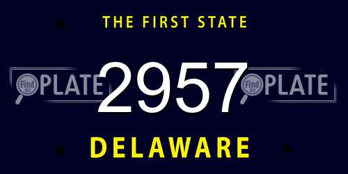 2957 Delaware License Plate